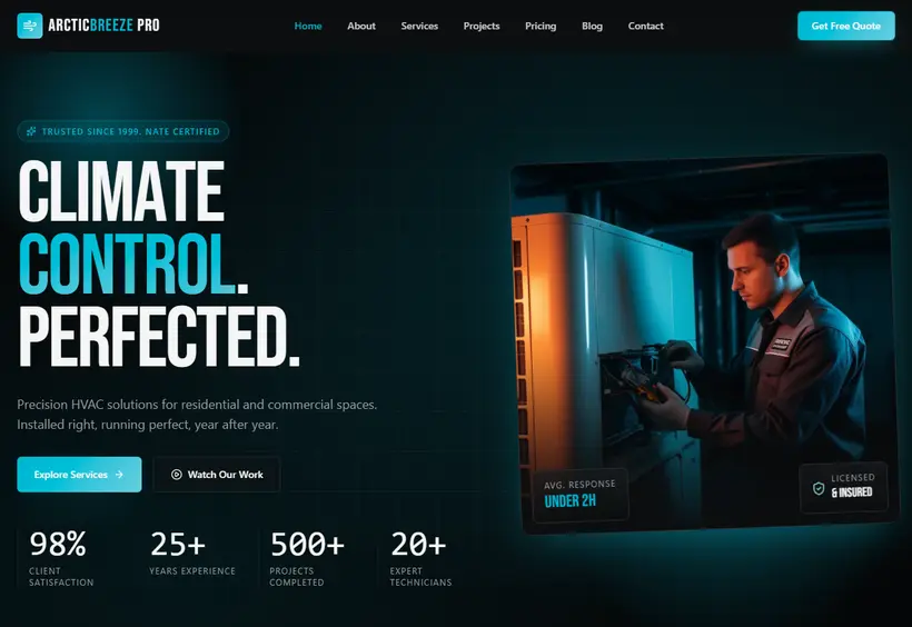 Arctic Breeze Pro Website