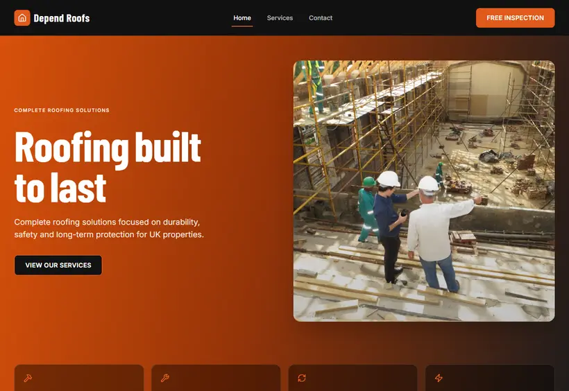 Depend Roofs Website