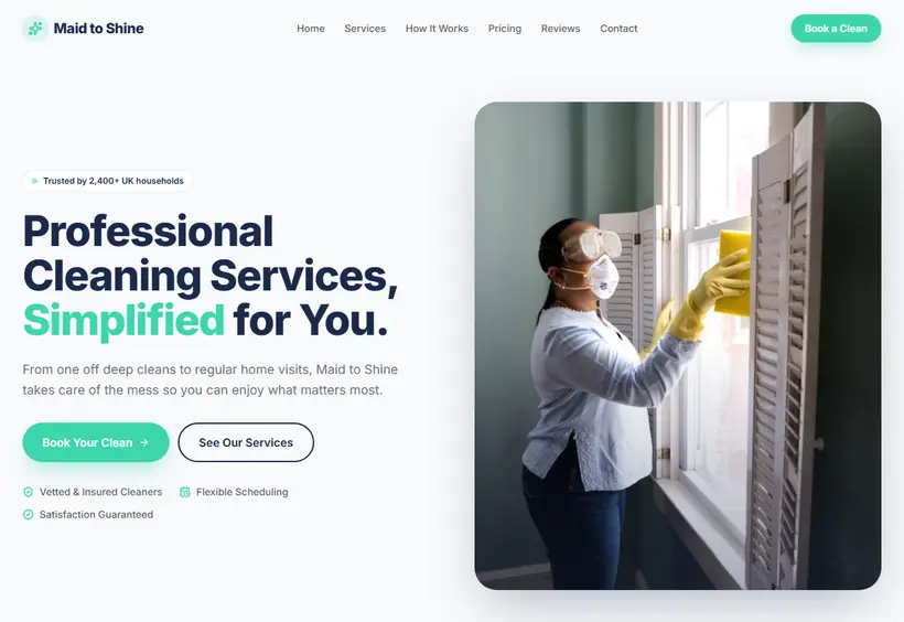 Maid To Shine Website