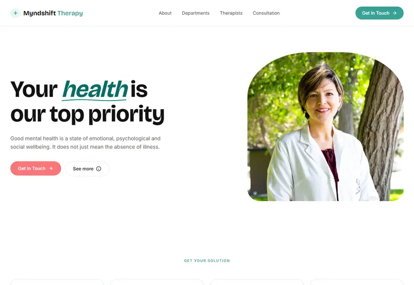 MyndShift Therapy Website